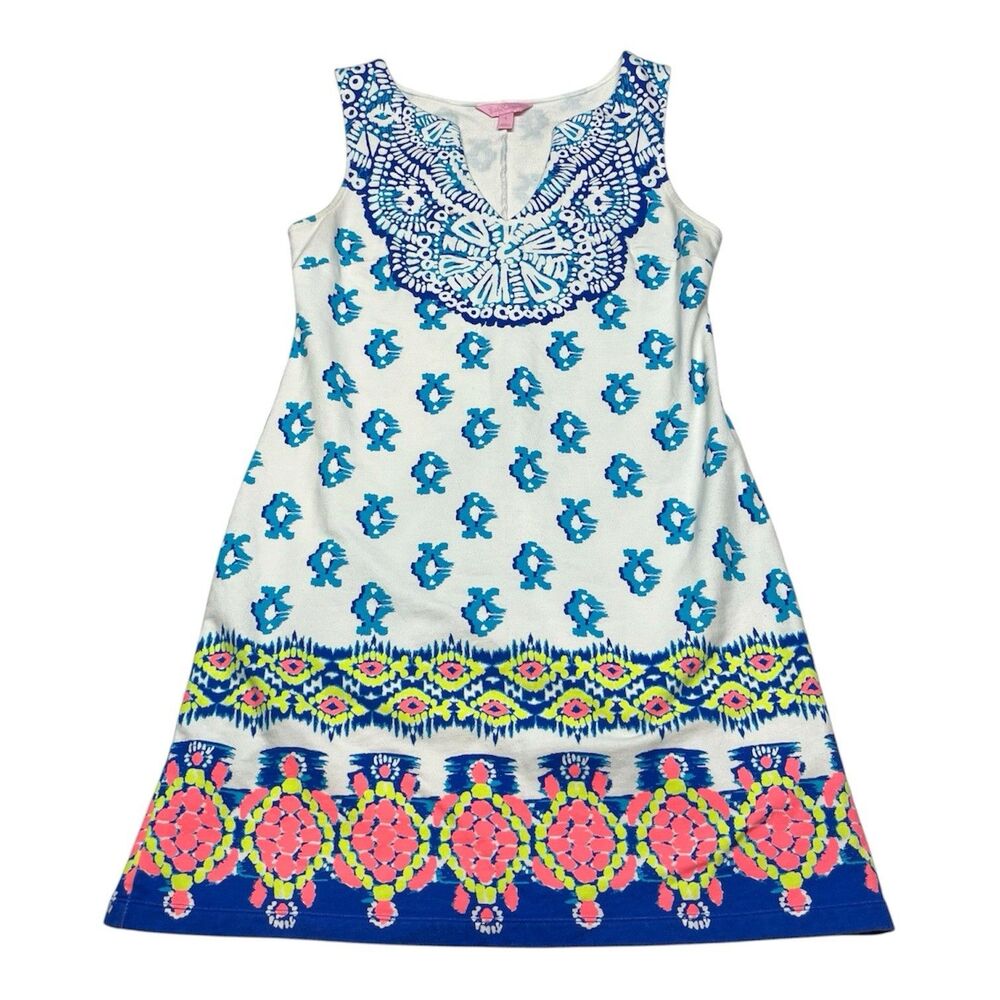 Lilly Pulitzer Harper Shift Dress Resort White to the Sea Beach